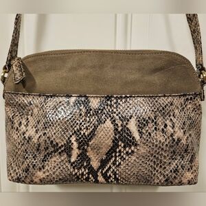 Talbots sneak skin print Brown crossbody bag